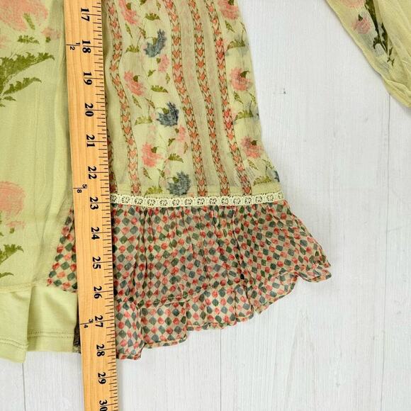 Soft Surroundings Serenata Tunic Top Blouse M Sheer Embroidered Boho Fairy Artsy - Picture 14 of 16